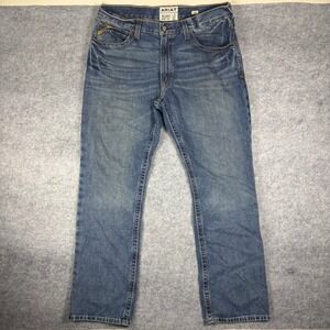 Ariat M4 Relaxed Boot Cut Jeans Mens 36x34 Medium Wash Denim Workwear Cowboy